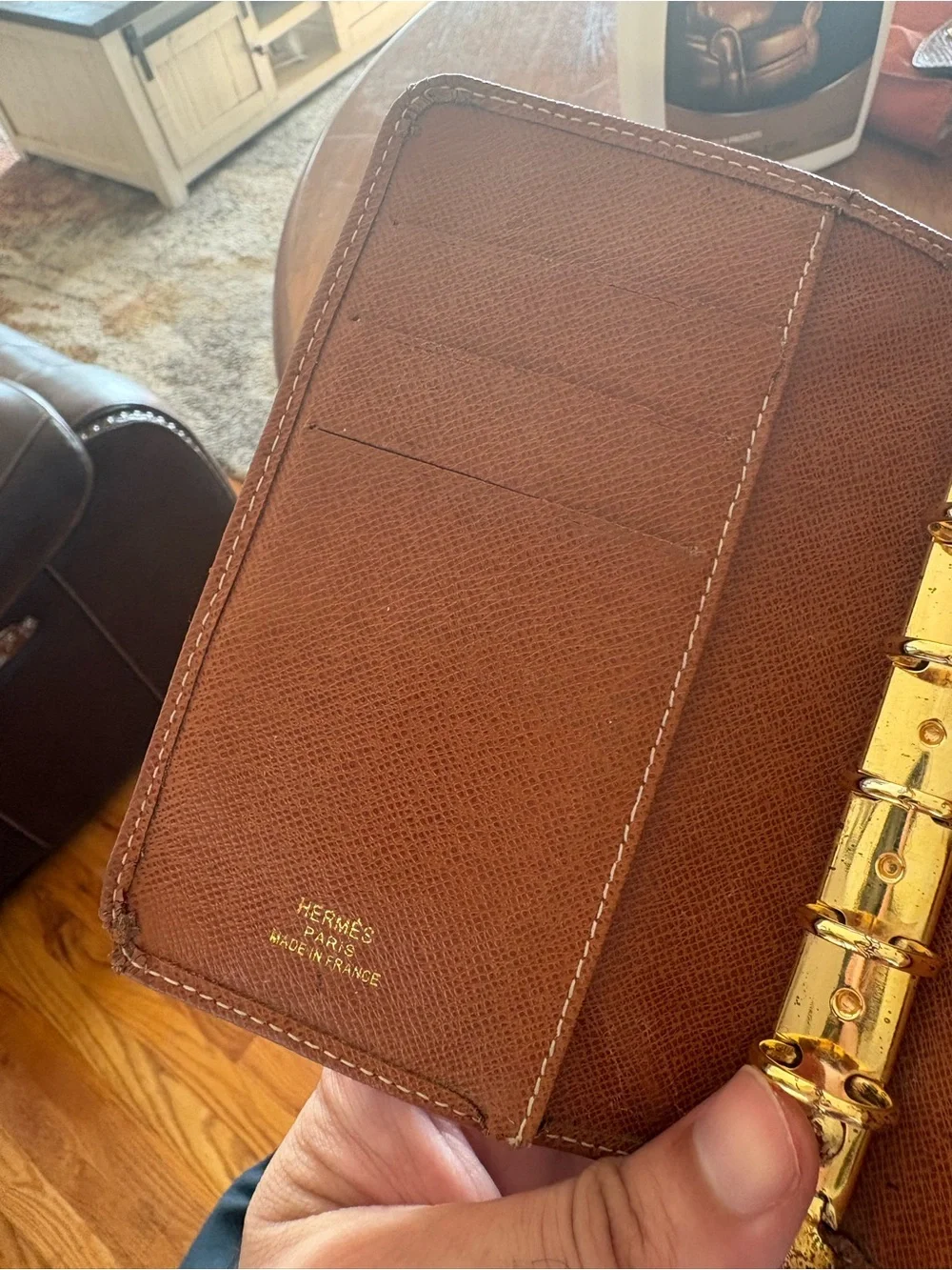 Hermes compact tan